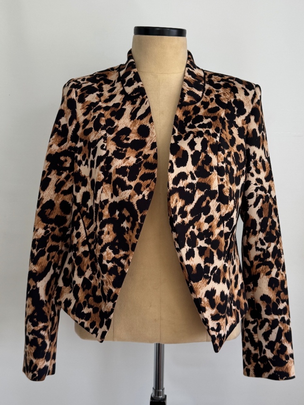 Thalia Sodi Leopard Print Lined Blazer Jacket - Large